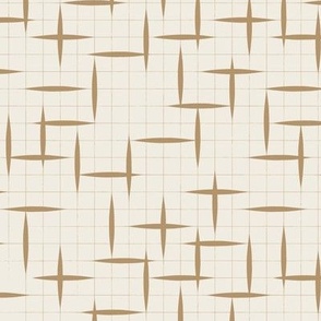 contemporary grid - creamy white _ lion gold mustard - geometric