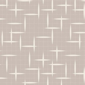 contemporary grid - creamy white _ silver rust blush 02 - geometric