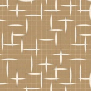 contemporary grid - creamy white _ lion gold mustard 02 - geometric