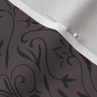 damask 02 - purple brown_ raisin black - traditional wallpaper