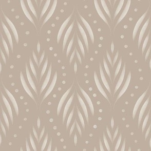 Dots and Fronds _ creamy white_ silver rust blush _ traditional