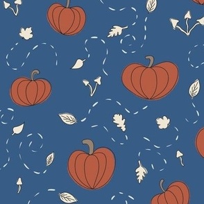 Cute Halloween Pumpkins and Autumn Leaves in East Fork Autumnal Palette