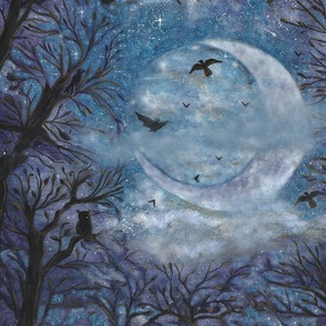 Midnight Sky Blue Moon