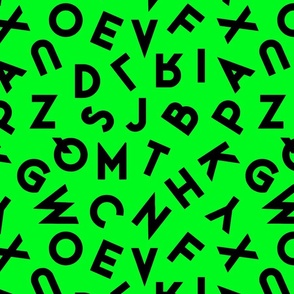 80s alphabet black and neon green