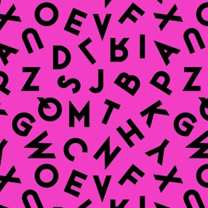 80s alphabet black and neon pink