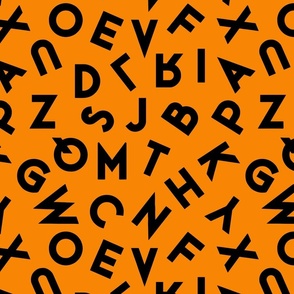 80s alphabet black and orange