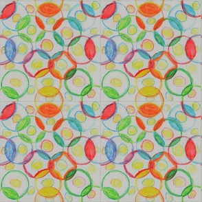 Cute colorful circles for child's bedding. Watercolor.