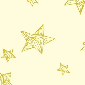 Matariki Inspired Stars - mustard cream