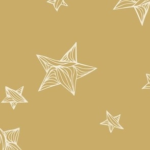 Matariki Inspired Stars - mustard tan cream