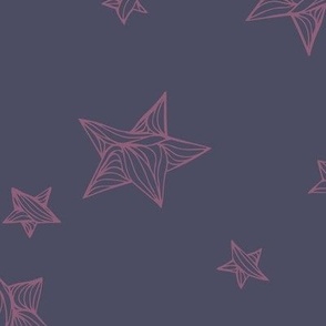 Matariki Inspired Stars - pink dark purple