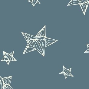 Matariki Inspired Stars - teal cream