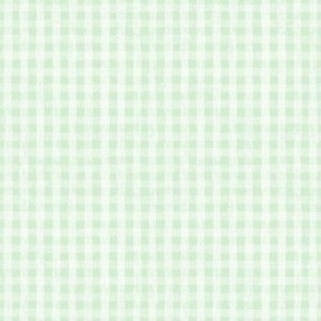 Sea Foam Green Textured Gingham Plaid Check 6x6 Small Scale