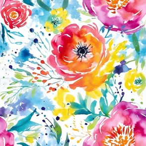 Stunning Beautiful Pretty Summer Fun Springtime Watercolor Flowers Clothing Clothes Apparel Fabric