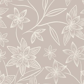 flowy flowers - creamy white_ silver rust blush 02 - floral
