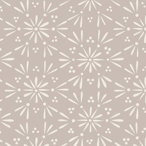 geo floral 02 - creamy white _ silver rust blush - simple sweet geometrci