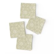 geo floral 02 - creamy white _ thistle green - simple sweet geometrci