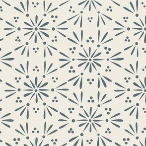 geo floral 02 - creamy white _ marble blue 02 - simple sweet geometrci