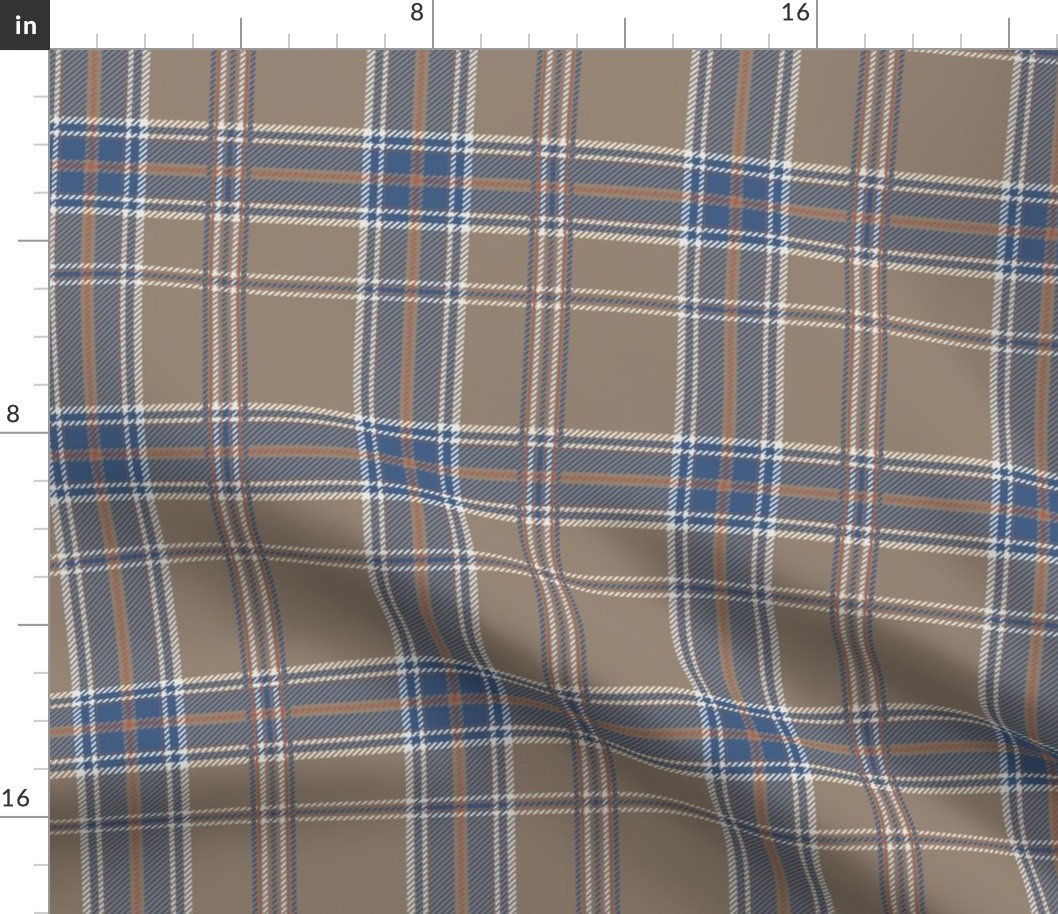 Grandpa's Flannel – East Fork Autumnal Plaid in Morel and Blue Ridge, Fall Colors