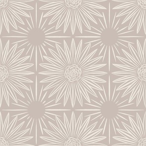 granny quilt - creamy white _ silver rust blush - floral grid