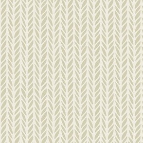 herringbone - creamy white _ thistle green - cozy knit stripe