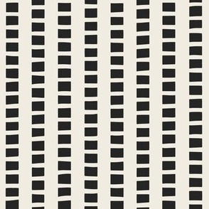 interrupted stripes - creamy white _ raisin black _ - simple geometric 