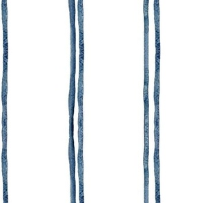 Indigo Blue Stripes / Double / Watercolor 