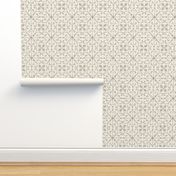 intertwined - creamy white _ khaki brown - hand drawn geometric tile