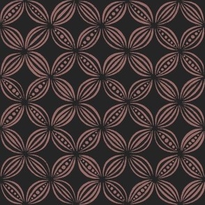 peas pods - copper rose pink _ raisin black - black and pink vintage geometric