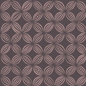 peas pods - dusty rose _ purple brown - pink and purple vintage geometric