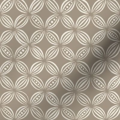 peas pods - creamy white _ khaki brown - warm neutral vintage geometric