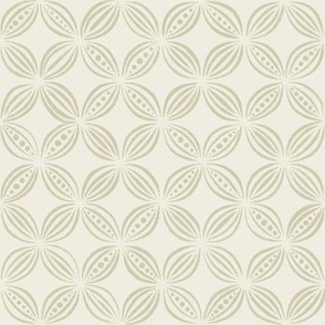 peas pods - creamy white _ thistle green 02 - spring vintage geometric