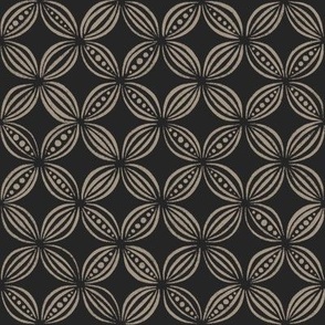peas pods - khaki brown _ raisin black - pretty vintage geometric