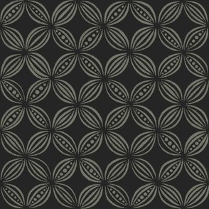peas pods - limed ash green _ raisin black - dark vintage geometric
