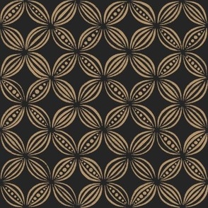 peas pods - lion gold _ raisin black - black and gold vintage geometric