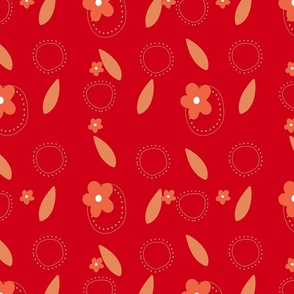 48-a-Large-Indian Floral orange and red