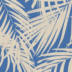 palm fronds - JUMBO vintage cobalt