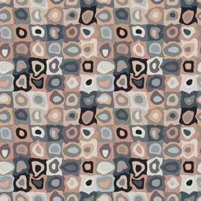 European Tile - Retro Geometric Wobbly Square Hand Drawn Grid