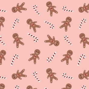 Cute Christmas gingerbread men cookies on pink shade - 7 6x6