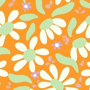 Orange floral design 