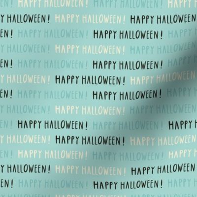 Happy Halloween Lettering vintage blue_S small scale for napkins NEW