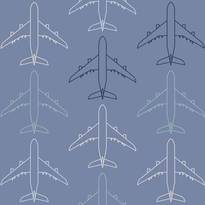 Aeroplanes Outline in Diamond Formation Mid Blue