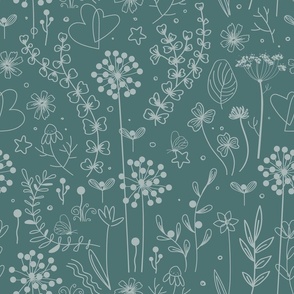 doodle_flowers_green