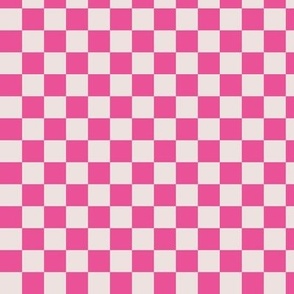 Minimalist boho checker plaid design basic check color block tartan nursery print barbie love pink ivory