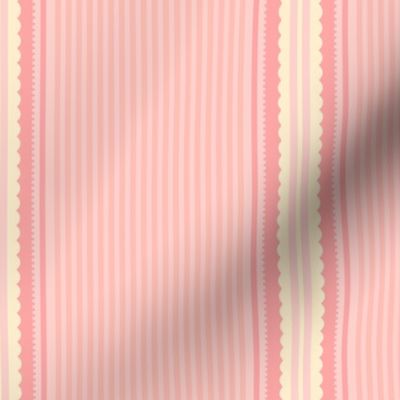 Pink & Cream Lace Stripes