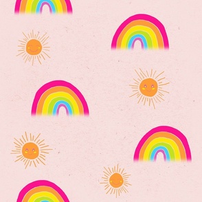 Sunny Day with Rainbows Pink