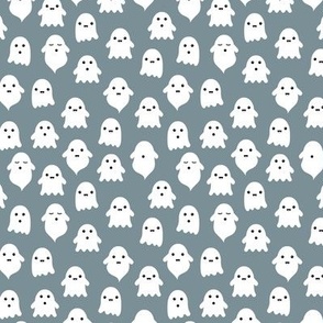 Spooky cute ghosts kawaii fright night minimalist halloween design on cool grey  SMALL 