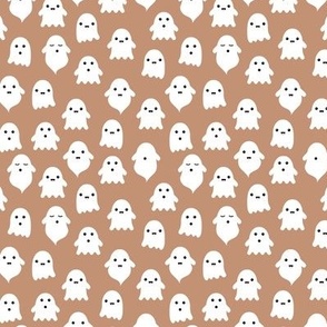 Spooky cute ghosts kawaii fright night minimalist halloween design on cookie caramel SMALL 