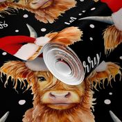 highland cow merry christmas black WB23 small scale