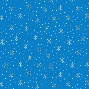 Tiny snowflakes drawing, light blue