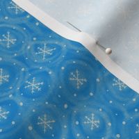 Tiny snowflakes in the wind, light blue